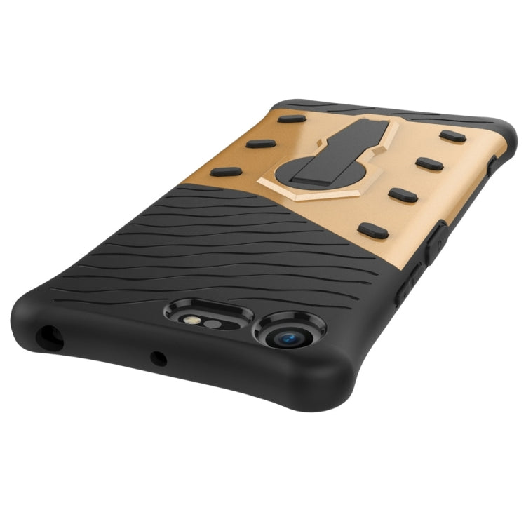 For Sony Xperia XZ Premium Shock-Resistant 360 Degree Spin Sniper Hybrid Case TPU + PC Combination Case with Holder