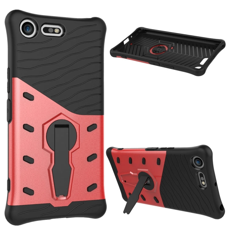 For Sony Xperia XZ Premium Shock-Resistant 360 Degree Spin Sniper Hybrid Case TPU + PC Combination Case with Holder