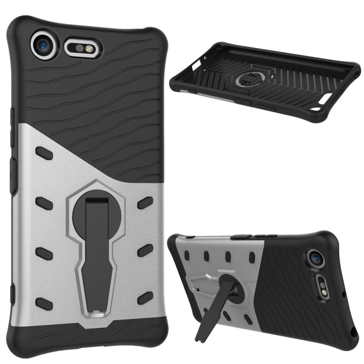 For Sony Xperia XZ Premium Shock-Resistant 360 Degree Spin Sniper Hybrid Case TPU + PC Combination Case with Holder