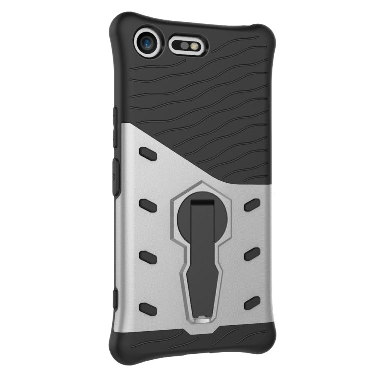 For Sony Xperia XZ Premium Shock-Resistant 360 Degree Spin Sniper Hybrid Case TPU + PC Combination Case with Holder