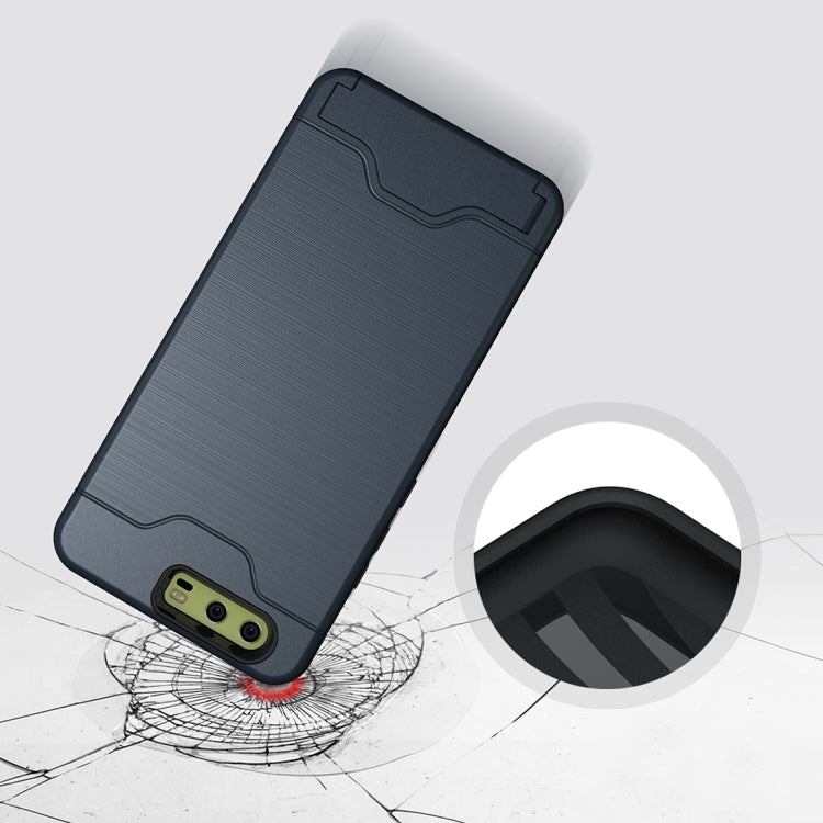 For Huawei P10 Plus Brushed Texture Separable PC + TPU Protective Combination Back Case with Holder & Card Slot
