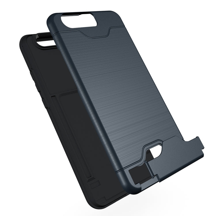 For Huawei P10 Plus Brushed Texture Separable PC + TPU Protective Combination Back Case with Holder & Card Slot