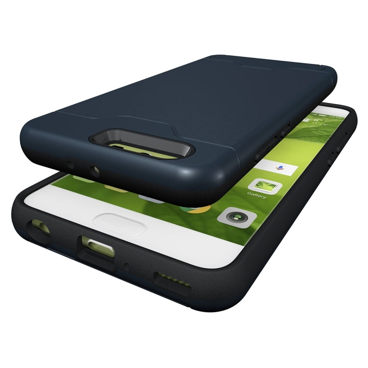 For Huawei P10 Plus Brushed Texture Separable PC + TPU Protective Combination Back Case with Holder & Card Slot