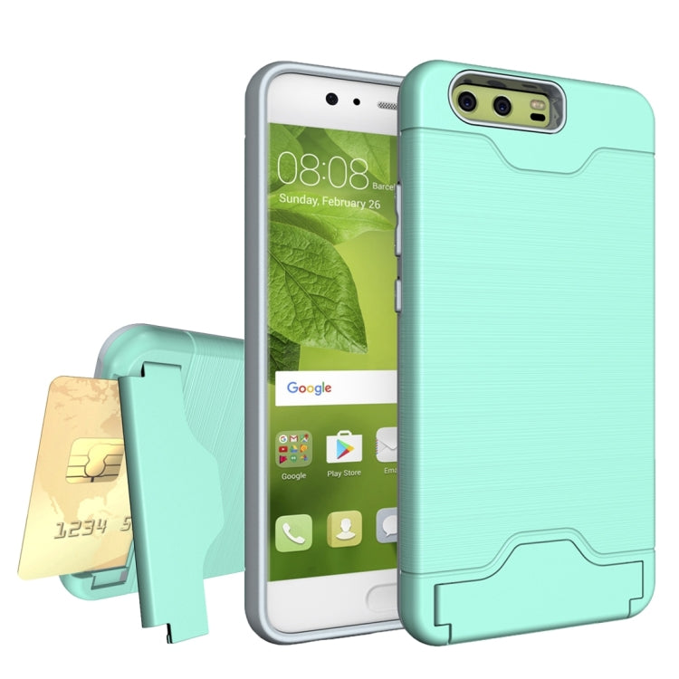 For Huawei P10 Plus Brushed Texture Separable PC + TPU Protective Combination Back Case with Holder & Card Slot