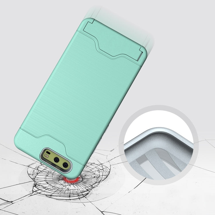 For Huawei P10 Plus Brushed Texture Separable PC + TPU Protective Combination Back Case with Holder & Card Slot