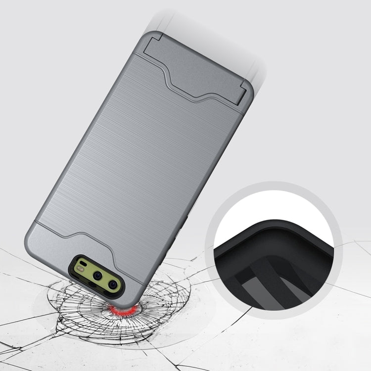 For Huawei P10 Plus Brushed Texture Separable PC + TPU Protective Combination Back Case with Holder & Card Slot