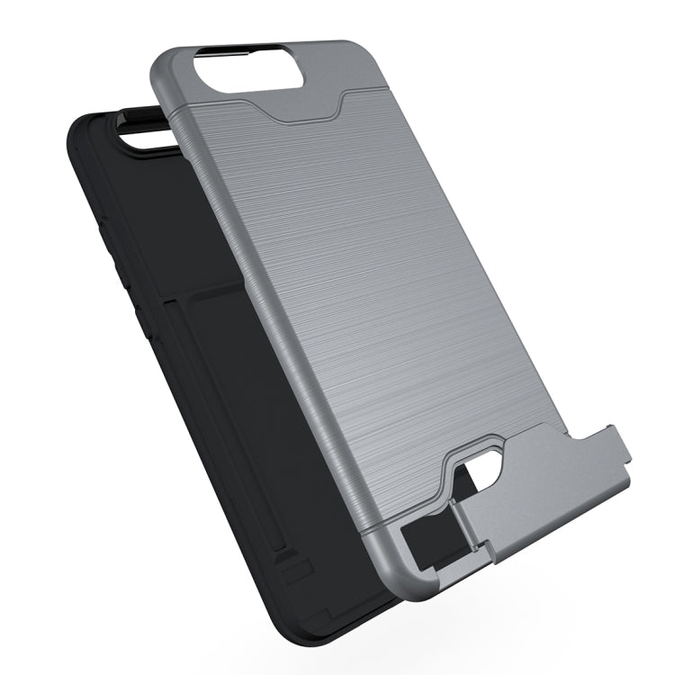 For Huawei P10 Plus Brushed Texture Separable PC + TPU Protective Combination Back Case with Holder & Card Slot