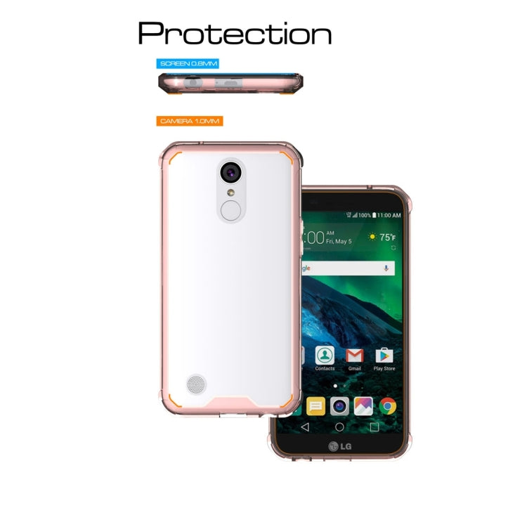 For LG K10 (2017) (US Version) Transparent Shockproof TPU Protective Back Cover Case, US Version