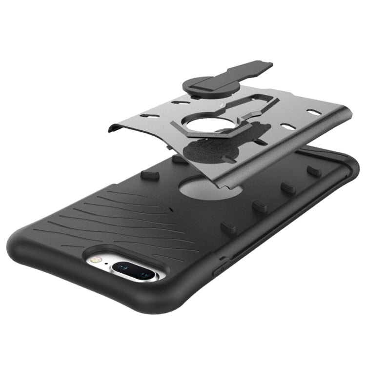 For OnePlus 5 Shock-Resistant 360 Degree Spin Sniper Hybrid Case TPU + PC Combination Case with Holder