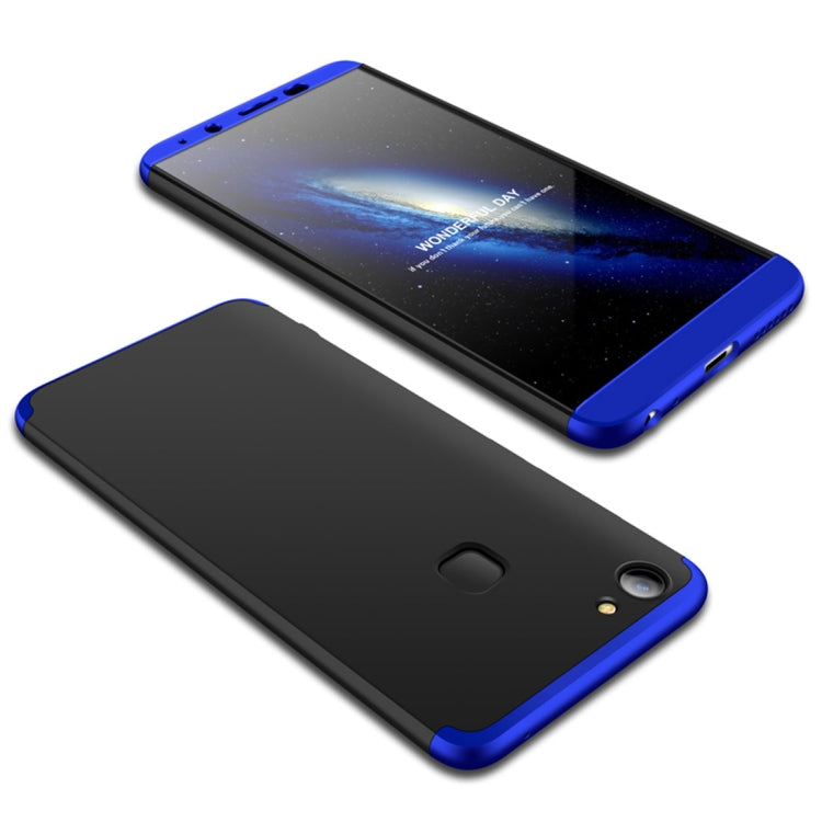 GKK For Vivo V7 Plus PC Three - paragraph Shield 360 Degrees Full Coverage Protective Back Cover Case