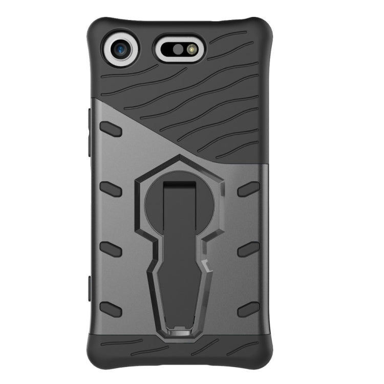 For Sony Xperia XZ1 Compact PC + TPU Dropproof Sniper Hybrid Protective Back Cover Case with 360 Degree Rotation Holder