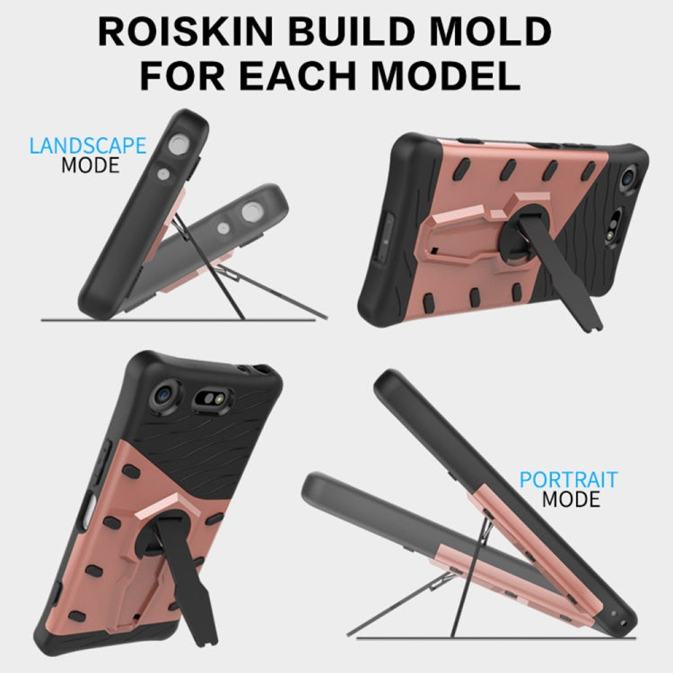 For Sony Xperia XZ1 Compact PC + TPU Dropproof Sniper Hybrid Protective Back Cover Case with 360 Degree Rotation Holder