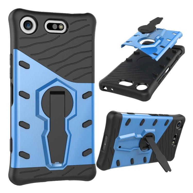 For Sony Xperia XZ1 Compact PC + TPU Dropproof Sniper Hybrid Protective Back Cover Case with 360 Degree Rotation Holder