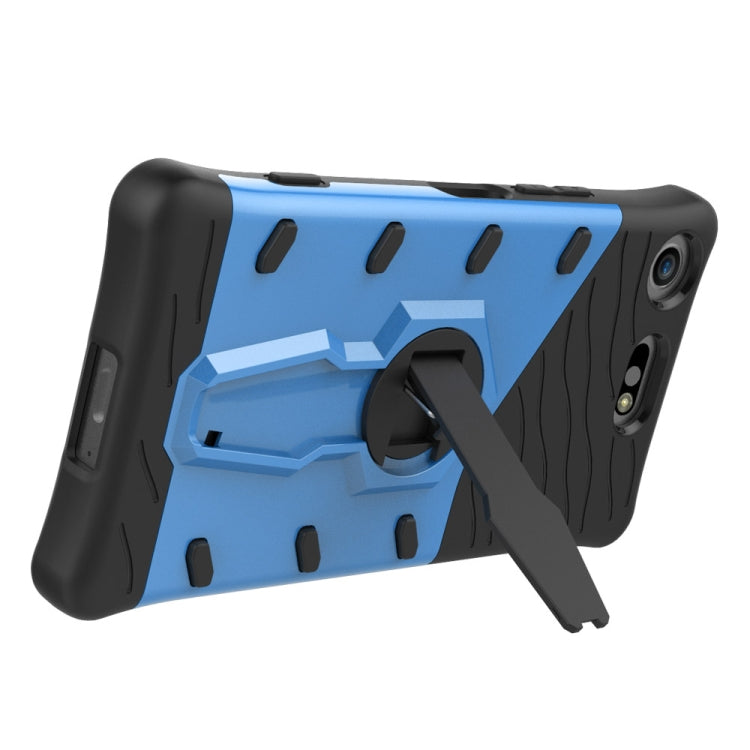 For Sony Xperia XZ1 Compact PC + TPU Dropproof Sniper Hybrid Protective Back Cover Case with 360 Degree Rotation Holder