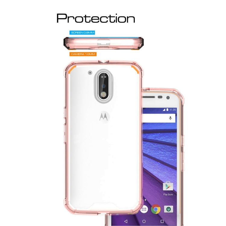 For Motorola Moto G (4th Gen.) / G4 Plus Transparent Shockproof TPU Protective Back Cover Case