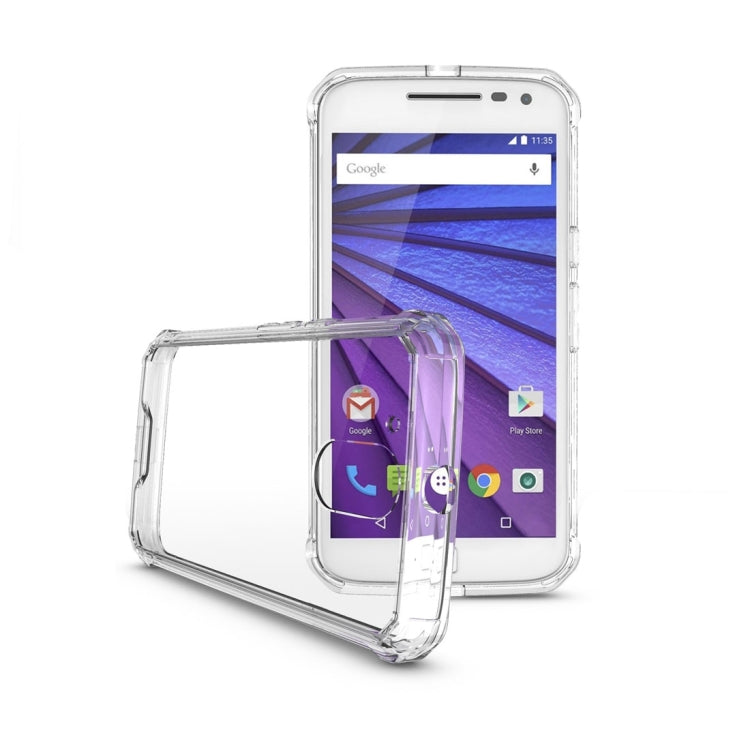 For Motorola Moto G (4th Gen.) / G4 Plus Transparent Shockproof TPU Protective Back Cover Case