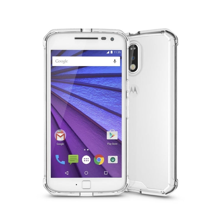 For Motorola Moto G (4th Gen.) / G4 Plus Transparent Shockproof TPU Protective Back Cover Case