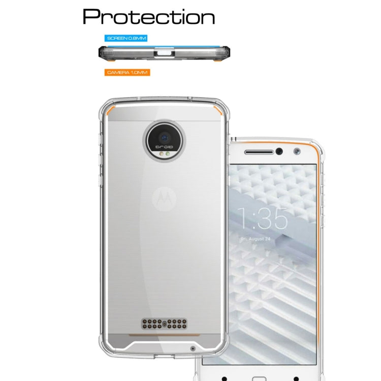 For Motorola Moto Z Transparent Shockproof TPU Protective Back Cover Case