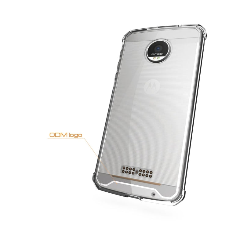 For Motorola Moto Z Transparent Shockproof TPU Protective Back Cover Case