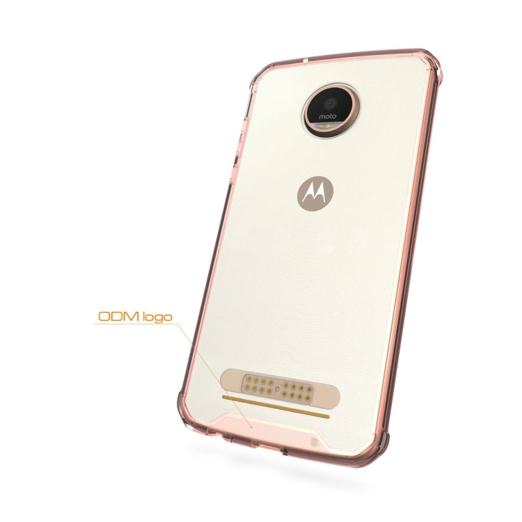 For Motorola Moto Z2 Play Transparent Shockproof TPU Protective Back Cover Case