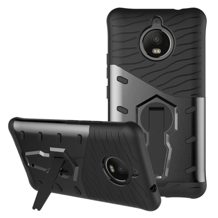 For Motorola Moto E4 Plus (EU Version) PC + TPU Dropproof Sniper Hybrid Protective Back Cover Case with 360 Degree Rotation Holder