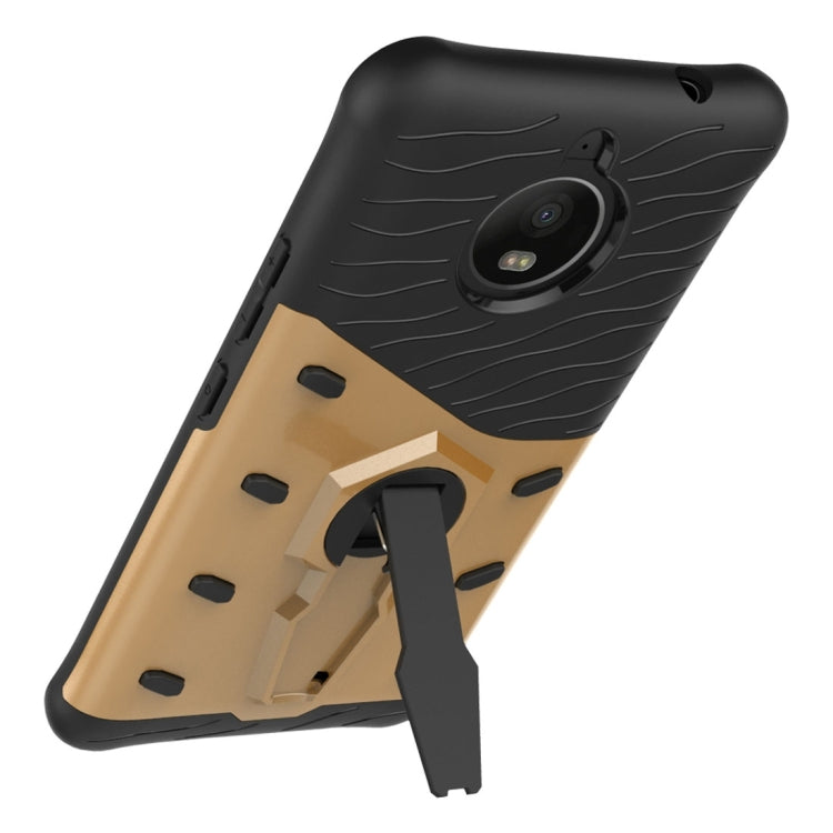 For Motorola Moto E4 Plus (EU Version) PC + TPU Dropproof Sniper Hybrid Protective Back Cover Case with 360 Degree Rotation Holder
