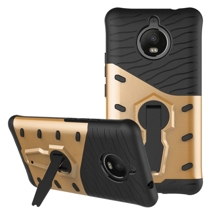 For Motorola Moto E4 Plus (EU Version) PC + TPU Dropproof Sniper Hybrid Protective Back Cover Case with 360 Degree Rotation Holder