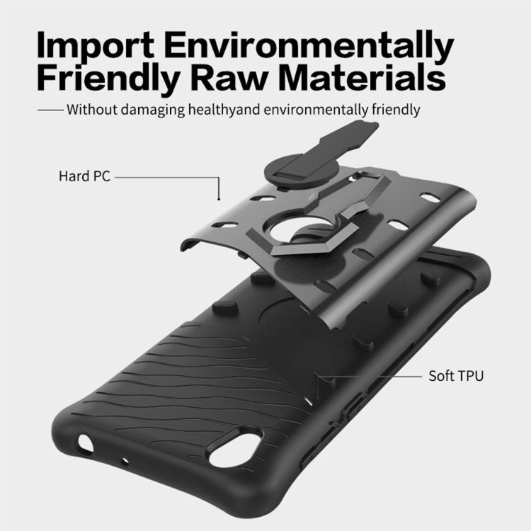 For Sony Xperia L1 PC + TPU Dropproof Sniper Hybrid Protective Back Cover Case with 360 Degree Rotation Holder