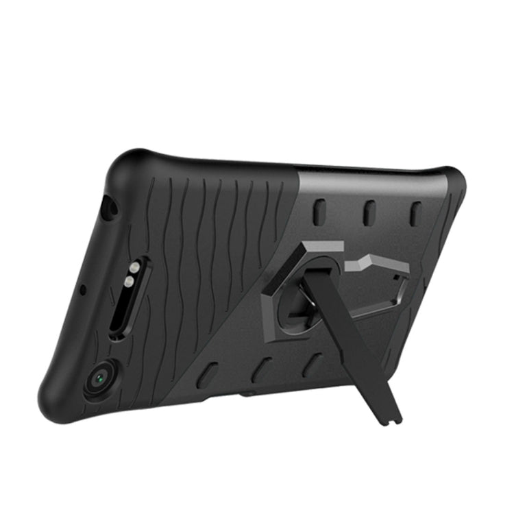 For Sony Xperia XZ1 PC + TPU Dropproof Sniper Hybrid Protective Back Cover Case with 360 Degree Rotation Holder