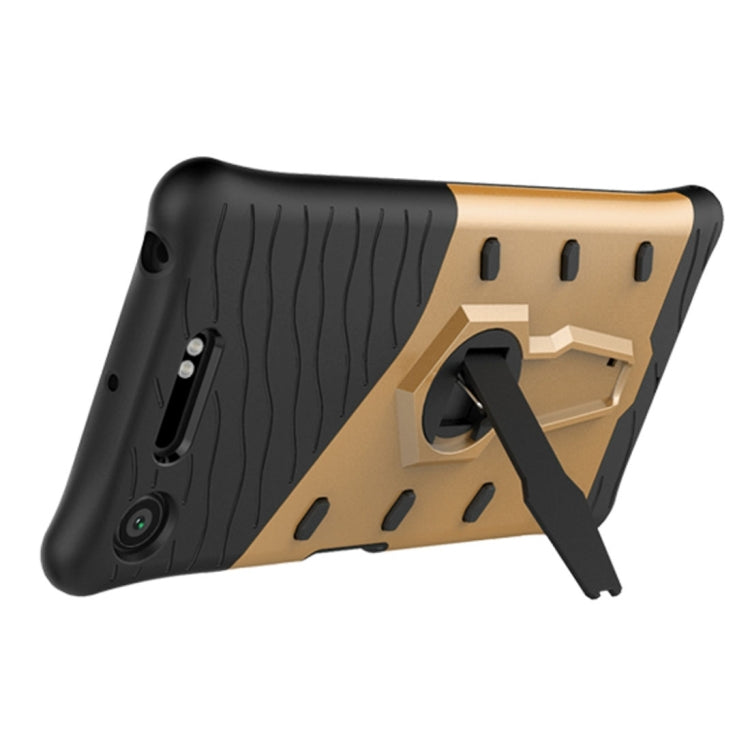 For Sony Xperia XZ1 PC + TPU Dropproof Sniper Hybrid Protective Back Cover Case with 360 Degree Rotation Holder