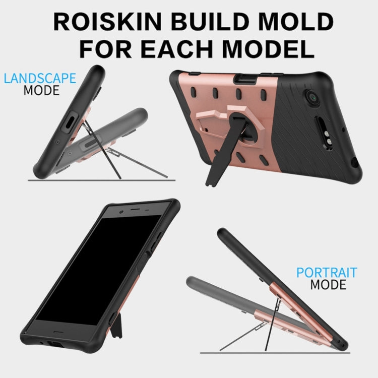 For Sony Xperia XZ1 PC + TPU Dropproof Sniper Hybrid Protective Back Cover Case with 360 Degree Rotation Holder