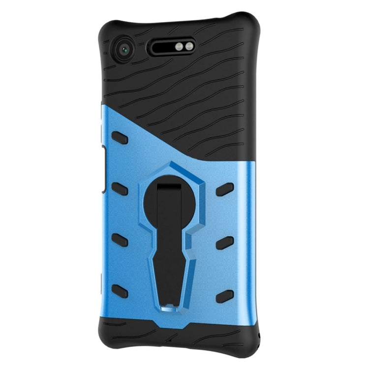 For Sony Xperia XZ1 PC + TPU Dropproof Sniper Hybrid Protective Back Cover Case with 360 Degree Rotation Holder