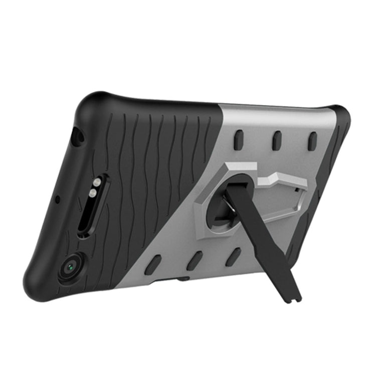 For Sony Xperia XZ1 PC + TPU Dropproof Sniper Hybrid Protective Back Cover Case with 360 Degree Rotation Holder
