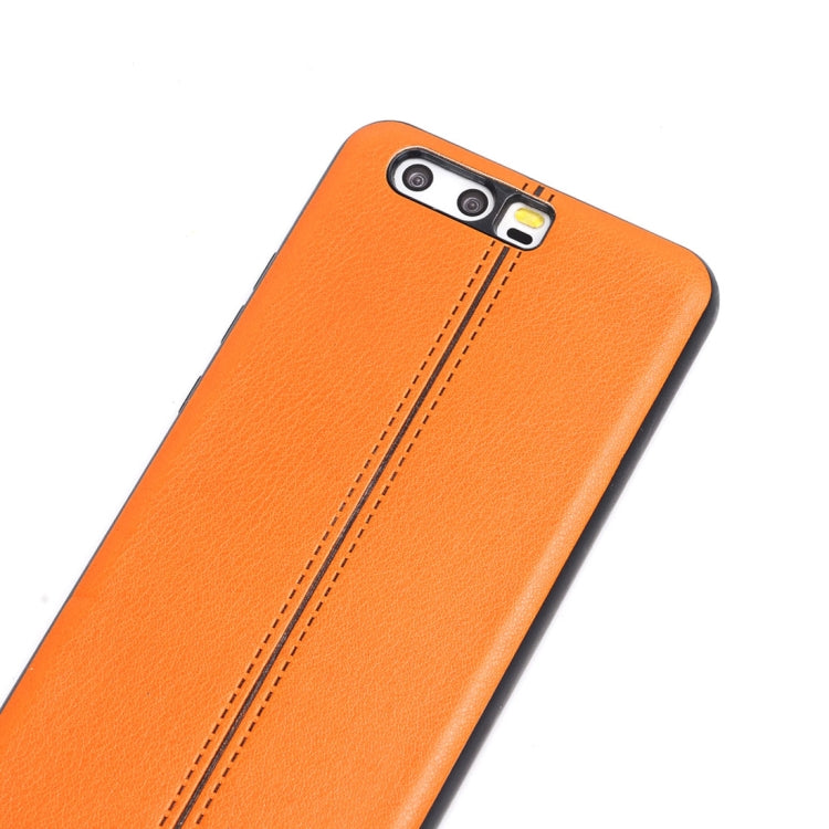 For Huawei P10 Plain Weave Texture Leather Surface Protective Back Cover Case