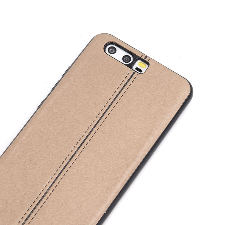 For Huawei P10 Plain Weave Texture Leather Surface Protective Back Cover Case