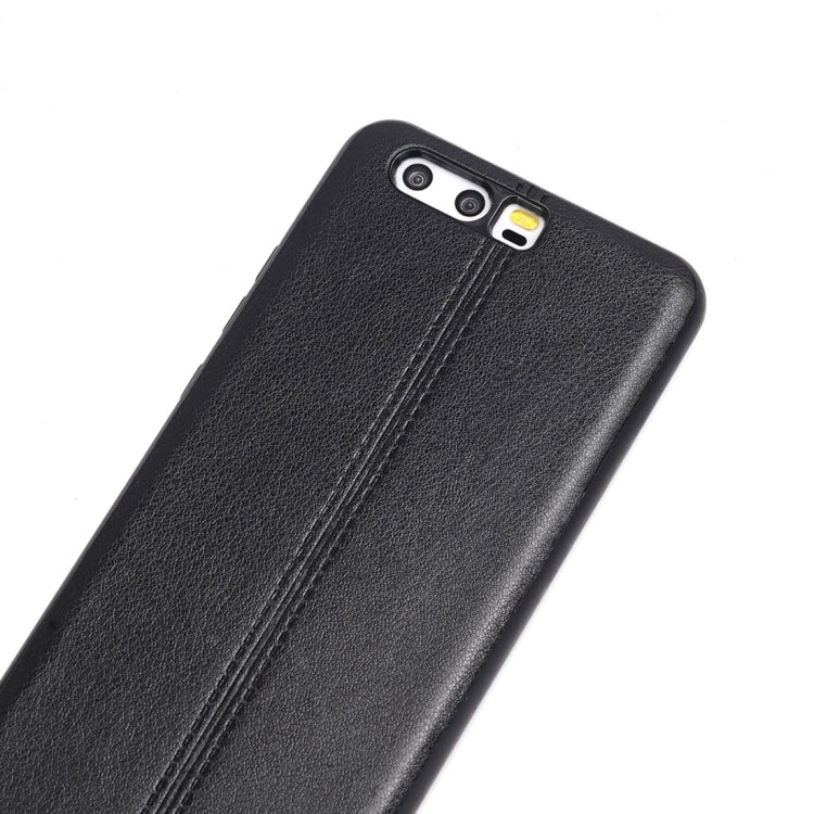 For Huawei P10 Plus Plain Weave Texture Leather Surface Protective Back Cover Case