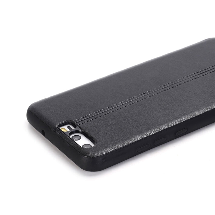 For Huawei P10 Plus Plain Weave Texture Leather Surface Protective Back Cover Case