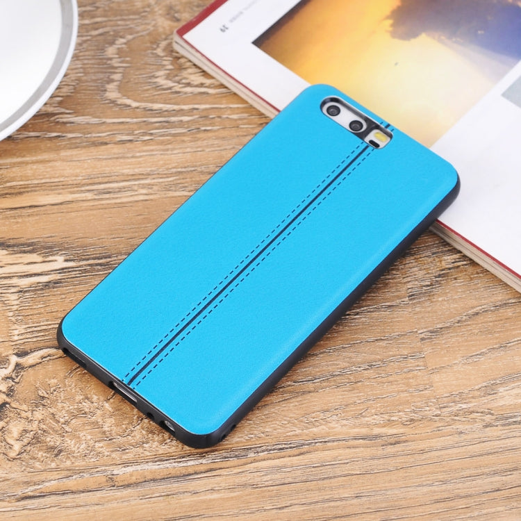 For Huawei P10 Plus Plain Weave Texture Leather Surface Protective Back Cover Case