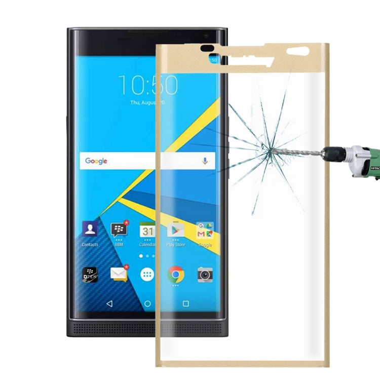 For Blackberry Priv 0.26mm 9H Surface Hardness 3D Curved Explosion-proof Colorized Silk-screen Tempered Glass Full Screen Film