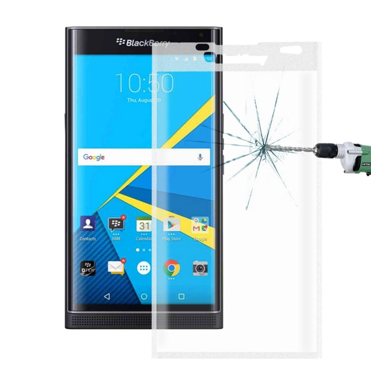 For Blackberry Priv 0.26mm 9H Surface Hardness 3D Curved Explosion-proof Colorized Silk-screen Tempered Glass Full Screen Film