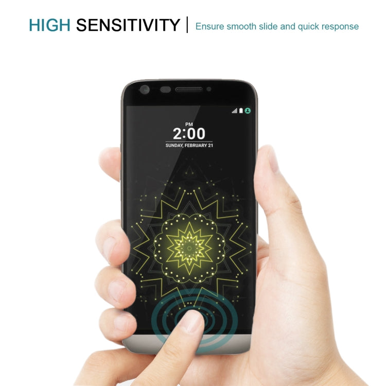 For LG G5 0.26mm 9H Surface Hardness 3D Curved Explosion-proof Colorized Silk-screen Tempered Glass Full Screen Film