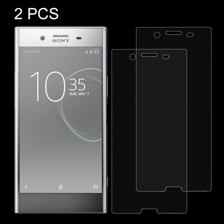 2 PCS for Sony Xperia XZ Premium 0.26mm 9H Surface Hardness Explosion-proof Non-full Screen Tempered Glass Screen Film