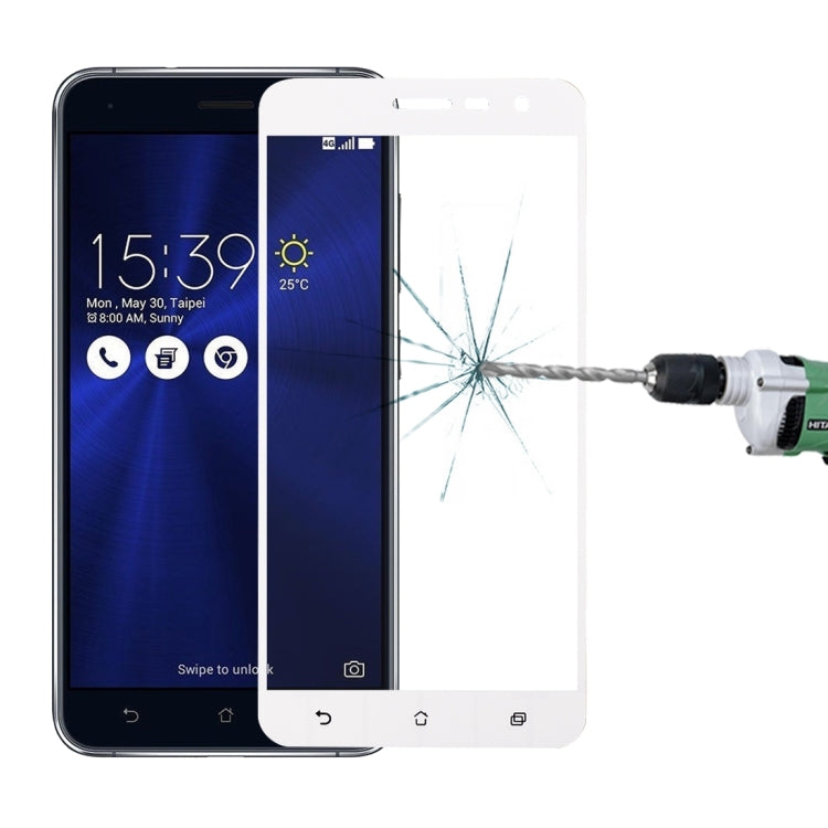 For Asus ZenFone 3 / ZE552KL 0.26mm 9H Surface Hardness Explosion-proof Colorized Silk-screen Tempered Glass Full Screen Film