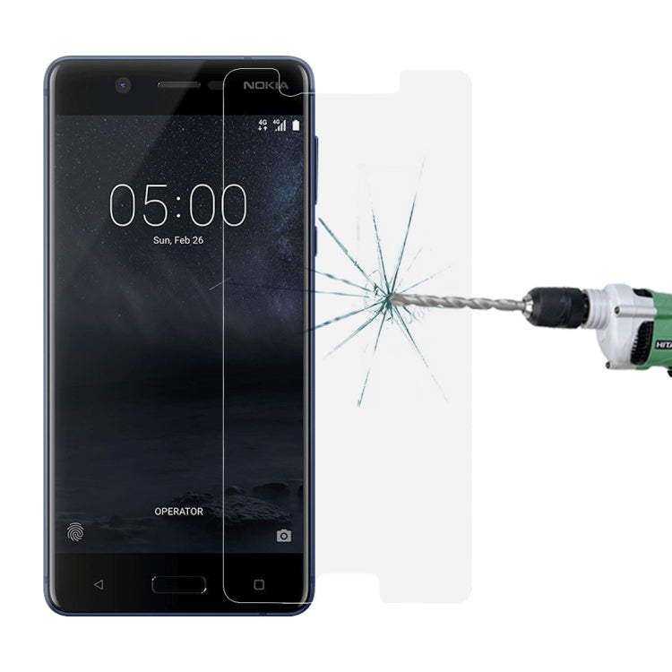 100 PCS for Nokia 5 0.26mm 9H Surface Hardness Explosion-proof Non-full Screen Tempered Glass Screen Film