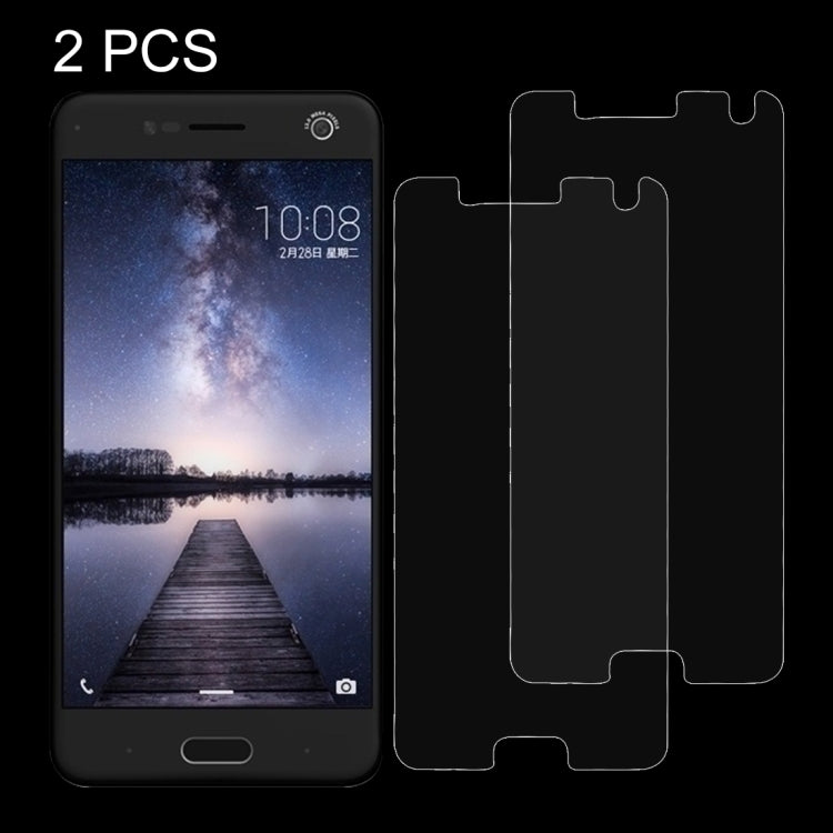 2 PCS for ZTE Blade V8 0.26mm 9H Surface Hardness Explosion-proof Non-full Screen Tempered Glass Screen Film