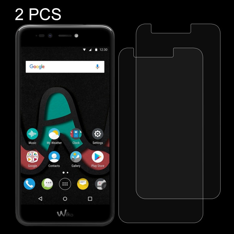 2 PCS for Wiko Upluse 0.26mm 9H Surface Hardness Explosion-proof Non-full Screen Tempered Glass Screen Film