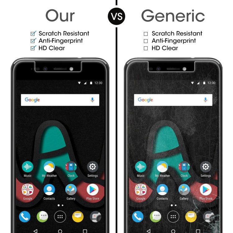 2 PCS for Wiko Upluse Lite 0.26mm 9H Surface Hardness Explosion-proof Non-full Screen Tempered Glass Screen Film