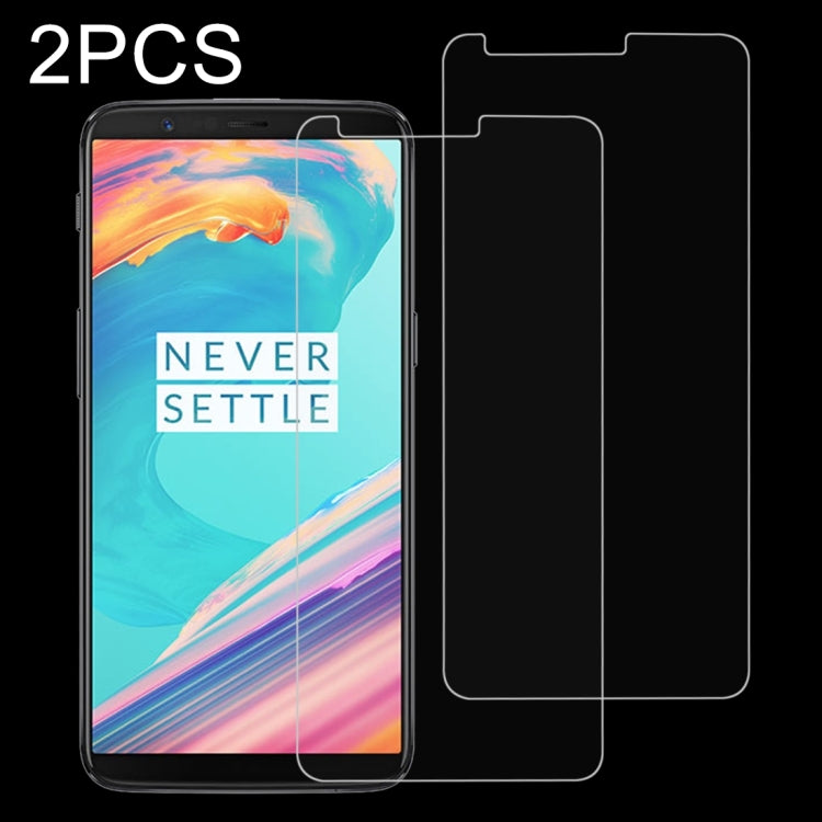 2 PCS for Oneplus 5T 0.26mm 9H Surface Hardness 2.5D Explosion-proof Tempered Glass Non-full Screen Film