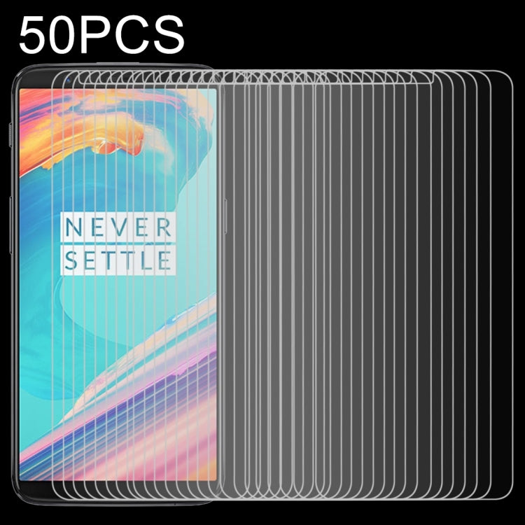 50 PCS for Oneplus 5T 0.26mm 9H Surface Hardness 2.5D Explosion-proof Tempered Glass Non-full Screen Film, No Retail Package