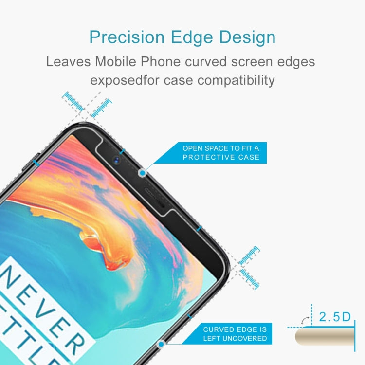 50 PCS for Oneplus 5T 0.26mm 9H Surface Hardness 2.5D Explosion-proof Tempered Glass Non-full Screen Film, No Retail Package